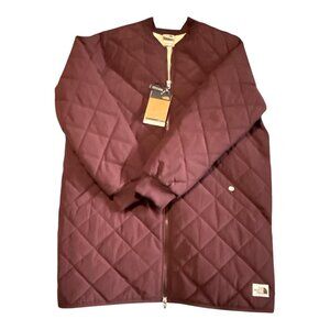 North Face Jacket Womens XL Burgundy Quilted Long Insulated Sherpa Lined New